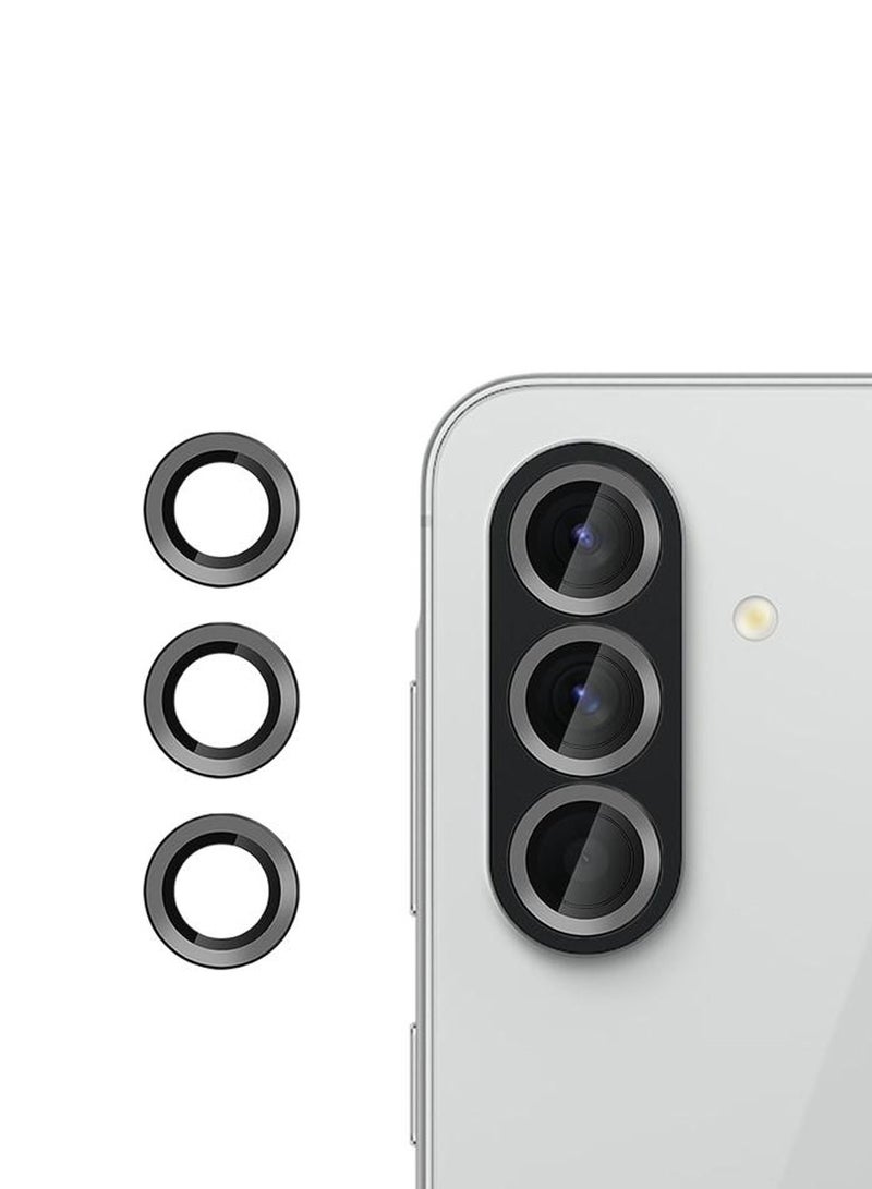 دبليو تيك واقي عدسة كاميرا زجاجي مقوى بحلقة من معدن سامسونج جالكسي A37 / A57 5G 2026 - شفاف/أسود (MLGICR) - Image 1